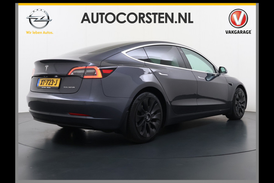 Tesla Model 3 Long Range AWD 75kWh 463PK Full Self Driving Ivoor Interieur All-Season banden Privacy Glas Premium Audio Panoramadak Navi Camer SOH 82% Lmv Leder Memory Elek.Stoelen Achterbank+Stoelverwarming Keyless Wifi Origineel Nederlandse Particuliere Auto Fabrieksgarantie op Accu en motor tot 25-3-2027/192.000KM