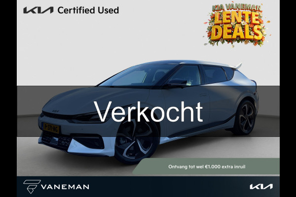 Kia Ev6 GT-Line AWD 77.4 kWh Pano | HUD | MeridianSound | 360-Camera | Alcantara/Leder | Memory Seats | Stoelverkoeling | Apple Carplay & Android Auto | SOH 100%