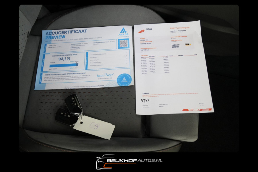 CUPRA Born Performance One Camera Stoelverwarming Soh 93.1%