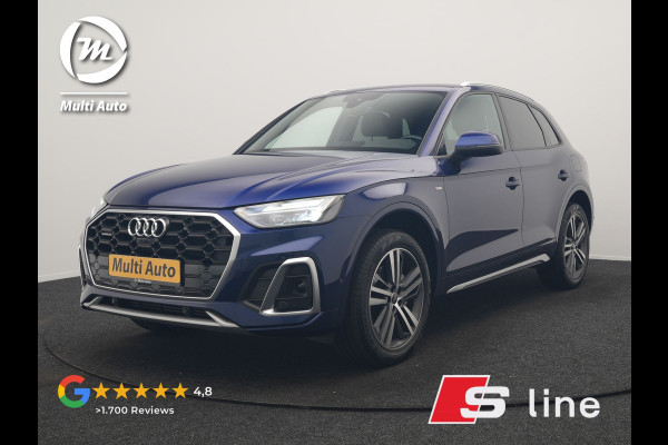 Audi Q5 55 TFSI e 2x S Line PHEV 367pk Dealer O.H. | 360 Camera | Sportstoelen Verwarmd | Sfeerverlichting | 20"L.M | Virtual Cockpit | Cruise Control | Navigatie | DAB | Plug In Hybrid |