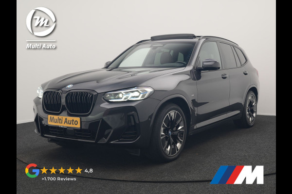 BMW iX3 M Sport 80 kWh 286pk Dealer O.H | Trekhaak Af Fabriek | Panodak | Laser LED | Head Up | Adaptive Cruise | 360 Camera | Lederen Sportstoelen Memory & Verwarmd | Harman / Kardon | Pilot Assist | Keyless | Blis | Apple Carplay | Navigatie | Virtual | DAB |