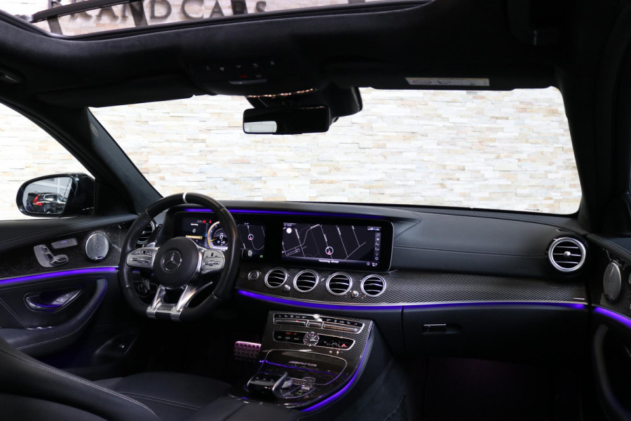 Mercedes-Benz E-Klasse Estate AMG 63 S 4MATIC+ | KERAMISCHE REMMEN | HUD | PANO | STOELVERW + VENTILATIE | AIR BODY CONTROL | SOFT CLOSE | CARBON | VOL OPTIES!