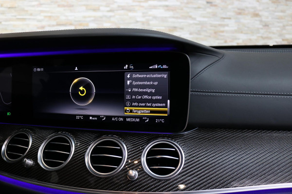Mercedes-Benz E-Klasse Estate AMG 63 S 4MATIC+ | KERAMISCHE REMMEN | HUD | PANO | STOELVERW + VENTILATIE | AIR BODY CONTROL | SOFT CLOSE | CARBON | VOL OPTIES!