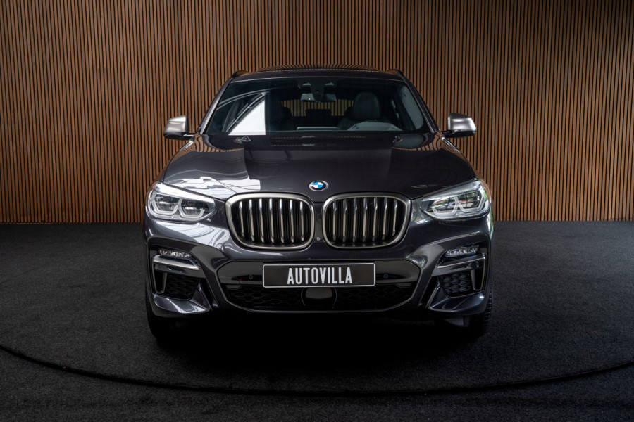 BMW X4 M40i HUD Panodak 360° Harman K Leer ACC Navi Keyless Entry & Go Elektr. uitklapbare trekhaak Elektr. bedienbare achterklep Memory seats Climate voor & achter PDC Zwarte hemelbekleding 21 inch LM v