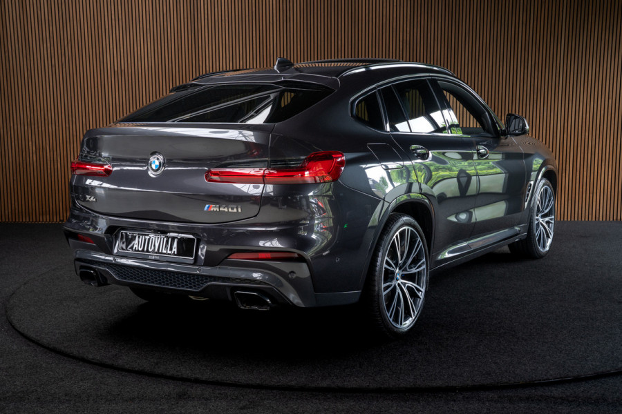BMW X4 M40i HUD Panodak 360° Harman K Leer ACC Navi Keyless Entry & Go Elektr. uitklapbare trekhaak Elektr. bedienbare achterklep Memory seats Climate voor & achter PDC Zwarte hemelbekleding 21 inch LM v