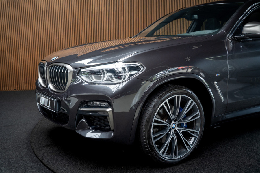 BMW X4 M40i HUD Panodak 360° Harman K Leer ACC Navi Keyless Entry & Go Elektr. uitklapbare trekhaak Elektr. bedienbare achterklep Memory seats Climate voor & achter PDC Zwarte hemelbekleding 21 inch LM v