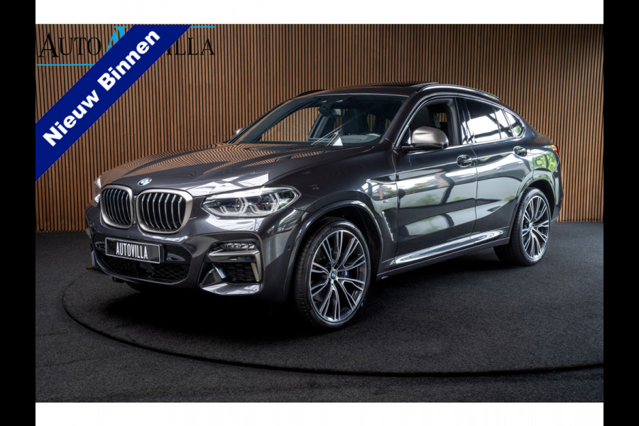 BMW X4 M40i HUD Panodak 360° Harman K Leer ACC Navi Keyless Entry & Go Elektr. uitklapbare trekhaak Elektr. bedienbare achterklep Memory seats Climate voor & achter PDC Zwarte hemelbekleding 21 inch LM v