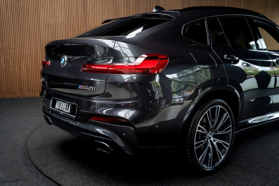 BMW X4 M40i HUD Panodak 360° Harman K Leer ACC Navi Keyless Entry & Go Elektr. uitklapbare trekhaak Elektr. bedienbare achterklep Memory seats Climate voor & achter PDC Zwarte hemelbekleding 21 inch LM v