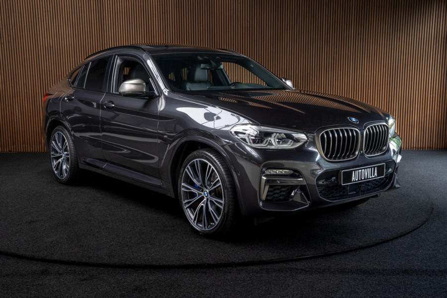 BMW X4 M40i HUD Panodak 360° Harman K Leer ACC Navi Keyless Entry & Go Elektr. uitklapbare trekhaak Elektr. bedienbare achterklep Memory seats Climate voor & achter PDC Zwarte hemelbekleding 21 inch LM v