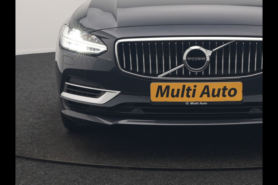 Volvo V90 T8 AWD Inscription PHEV 394pk Dealer O.H. | Trekhaak Af Fabriek | Panodak | Adaptive Cruise | Harman / Kardon | Head Up | Camera | Lederen Sportstoelen Massage & Ventilatie & Memory | Apple Carplay | Stuur Verwarmd | Blis | Plug In Hybrid |