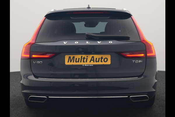 Volvo V90 T8 AWD Inscription PHEV 394pk Dealer O.H. | Trekhaak Af Fabriek | Panodak | Adaptive Cruise | Harman / Kardon | Head Up | Camera | Lederen Sportstoelen Massage & Ventilatie & Memory | Apple Carplay | Stuur Verwarmd | Blis | Plug In Hybrid |