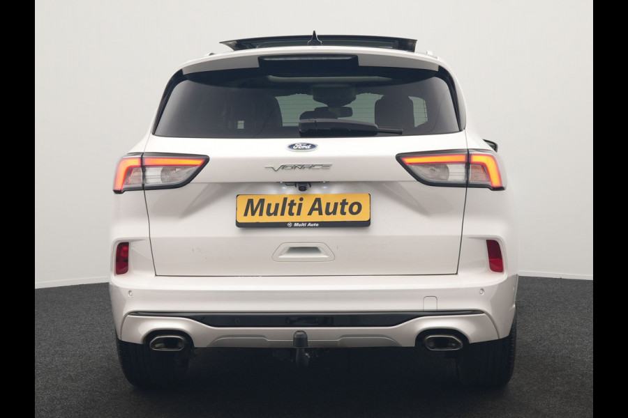 Ford Kuga 2.5 Vignale PHEV 225pk Dealer O.H. | Trekhaak Afn. | Panodak | Adaptive Cruise | Head Up | 360 Camera | Bang & Olufsen | Lederen Sportstoelen Memory & Verwarmd | Keyless | Achterbank Verwarmd | Blis | Stuur Verwarmd | Navigatie | DAB | Plug In Hybrid |