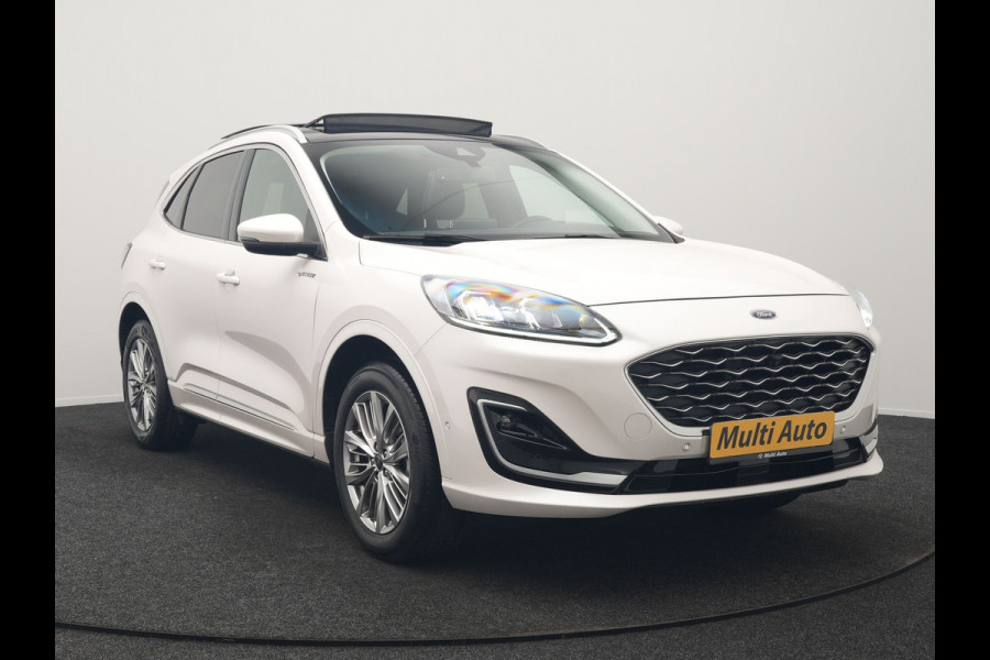 Ford Kuga 2.5 Vignale PHEV 225pk Dealer O.H. | Trekhaak Afn. | Panodak | Adaptive Cruise | Head Up | 360 Camera | Bang & Olufsen | Lederen Sportstoelen Memory & Verwarmd | Keyless | Achterbank Verwarmd | Blis | Stuur Verwarmd | Navigatie | DAB | Plug In Hybrid |