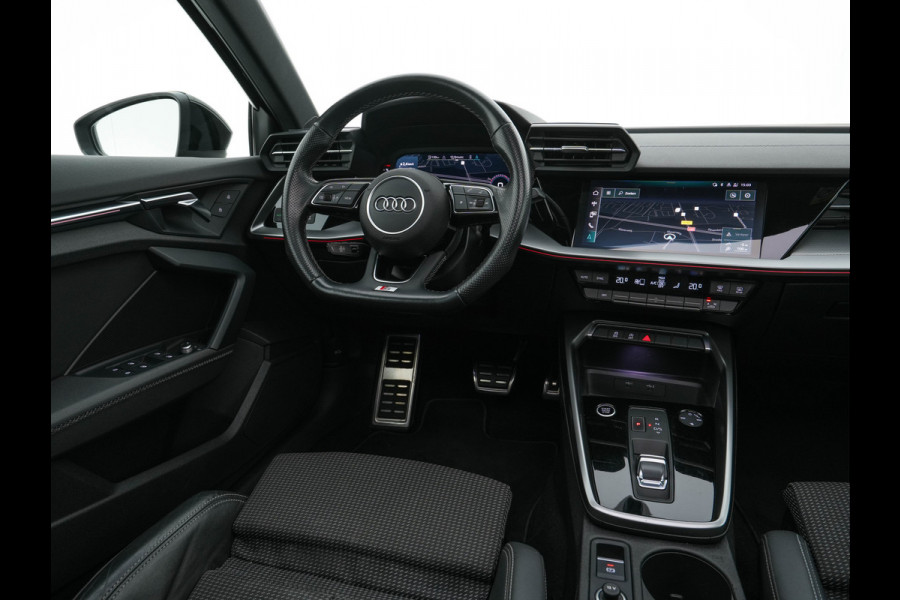 Audi A3 Limousine 30 TFSI S-Line Edition (INCL-BTW) Aut. *PANO | LEATHER-FABRIC | FULL-LED | AMBIENTLIGHT | SPORTSEATS | DIGI-COCKPIT | NAVI-FULLMAP | PRIVACYGLASS | SHIFTPADDLES | DAB+ | CRUISE | KEYLESS | PDC | 18"ALU*