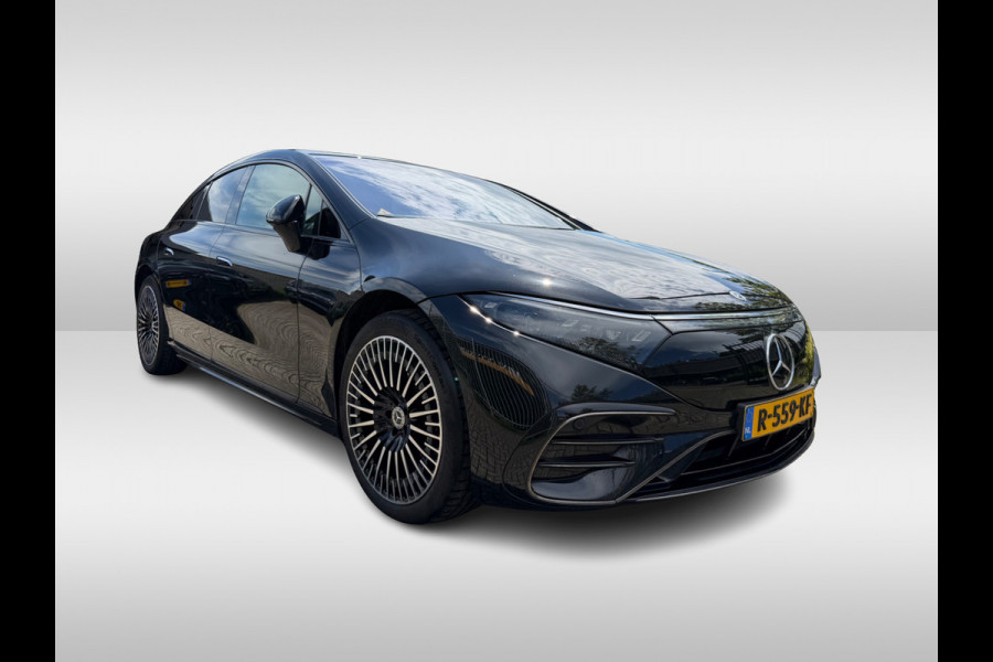 Mercedes-Benz EQS 450+ AMG Line 108 kWh / Achterasbesturing / Panoramadak / Head-up / 360Camera / Luchtvering / Burmester / 20'' / Stoelventilatie / Stoel+Stuurverwarming / Dodehoek / DAB / ACC