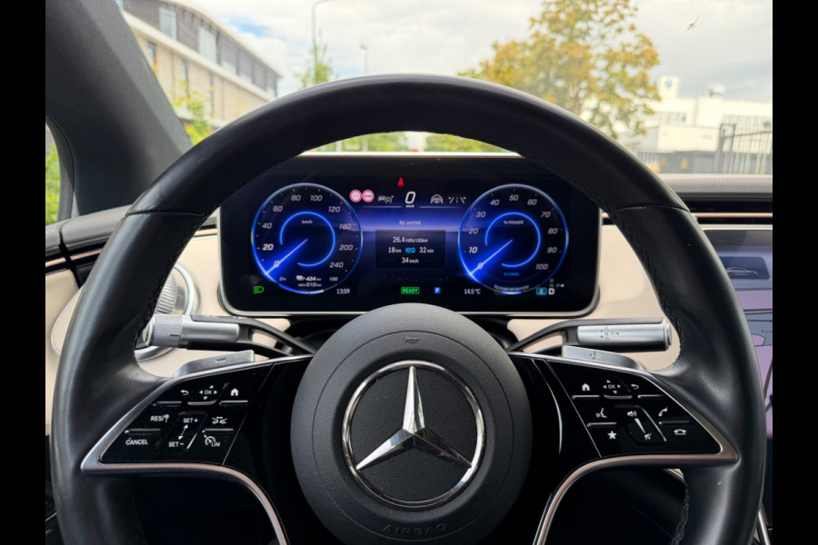 Mercedes-Benz EQS 450+ AMG Line 108 kWh / Achterasbesturing / Panoramadak / Head-up / 360Camera / Luchtvering / Burmester / 20'' / Stoelventilatie / Stoel+Stuurverwarming / Dodehoek / DAB / ACC