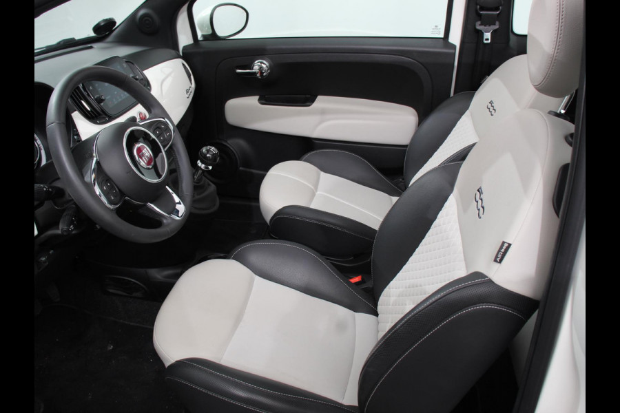 Fiat 500C 1.0 Hybrid Dolcevita Half lederen bekleding Climate control Cruise control Parkeersensoren achter Lichtmetalen velgen Apple Carplay/ Android Auto