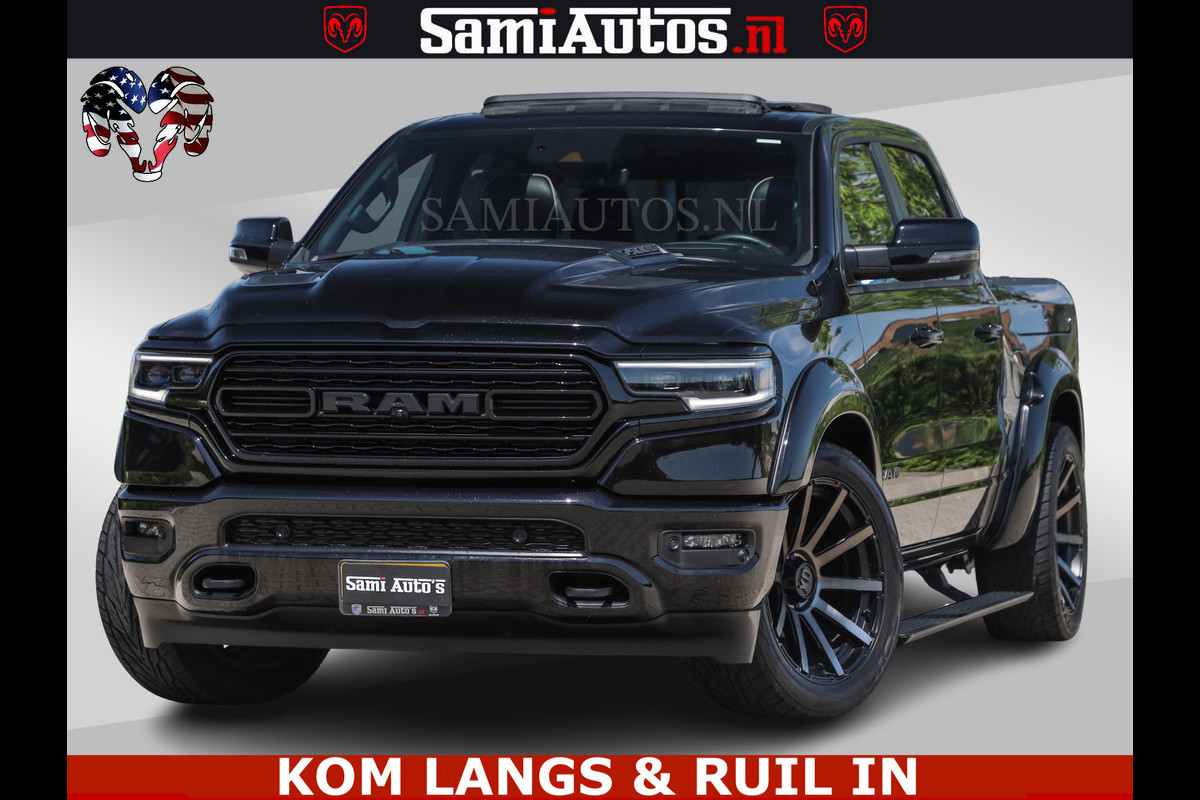 Dodge Ram LIMITED HULK | 5.7 V8 402PK " HEMI | HUD | LUCHTVERING | PANO | MWK KLEP | MEGA VOL | DC | 5 PERS | CREW CAB | DUBBELE CABINE | GRIJSKENETEKN | MEEST COMFORTABELE BEDRIJFSAUTO |