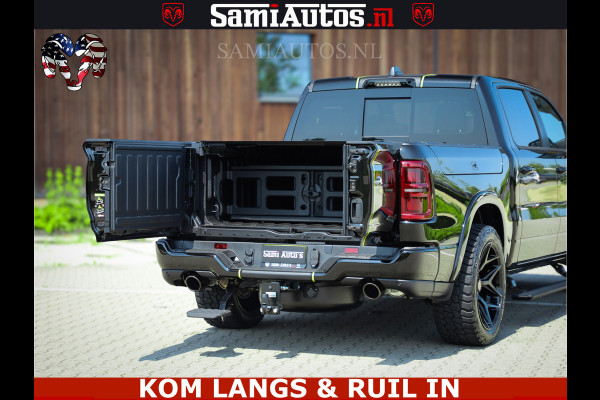 Dodge Ram Limited Night High Output 540HP 706Nm | Massage + Full Option | De Meest Luxe en Volle Pick-Up in zijn Klasse | Comfortabele Dubbele Cabine met Royale 5 Zitplaatsen | BPM vrij | Nu Leverbaar uit Voorraad | Voorraad Nr 2300 - 7689