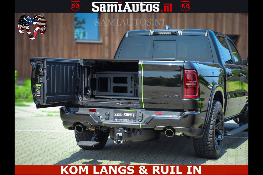Dodge Ram Limited Night High Output 540HP 706Nm | Massage + Full Option | De Meest Luxe en Volle Pick-Up in zijn Klasse | Comfortabele Dubbele Cabine met Royale 5 Zitplaatsen | BPM vrij | Nu Leverbaar uit Voorraad | Voorraad Nr 2300 - 7689