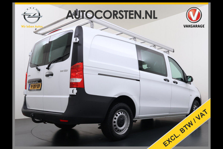 Mercedes-Benz Vito 114CDI Automaat Lang 2X Schuifdeur Trekhaak Camera Euro 6 Navi Airco Imperiaal Cruise Control Pdc Betonplexvloer Wandbetimmering 2.000KG Trekgewicht 1e Eigenaar