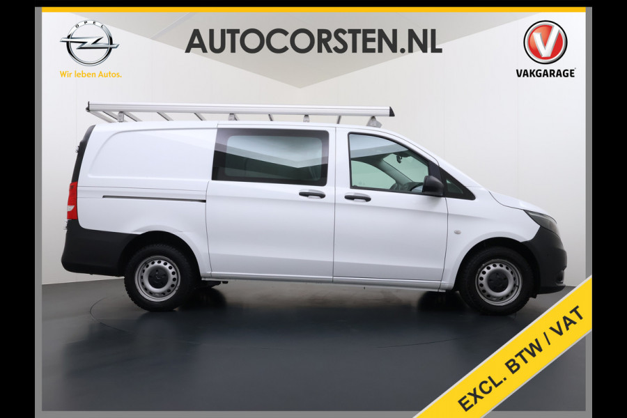 Mercedes-Benz Vito 114CDI Automaat Lang 2X Schuifdeur Trekhaak Camera Euro 6 Navi Airco Imperiaal Cruise Control Pdc Betonplexvloer Wandbetimmering 2.000KG Trekgewicht 1e Eigenaar