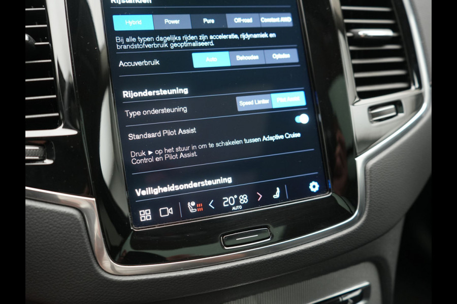 Volvo XC90 T8 Recharge AWD Ultimate Dark 7 Persoons 456pk PHEV LONG RANGE Dealer O.H | Trekhaak af Fabriek | Bowers & Wilkins | Panodak | 22"L.M | Adaptive Cruise | Head Up | Alcantara Hemel | Pilot Assist | Google Maps | Keyless |