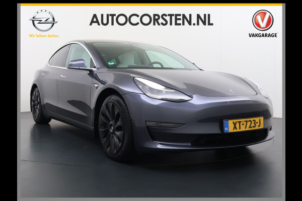 Tesla Model 3 Long Range AWD 75kWh 463PK Full Self Driving Ivoor Interieur All-Season banden Privacy Glas Premium Audio Panoramadak Navi Camer SOH 82% Lmv Leder Memory Elek.Stoelen Achterbank+Stoelverwarming Keyless Wifi Origineel Nederlandse Particuliere Auto Fabrieksgarantie op Accu en motor tot 25-3-2027/192.000KM