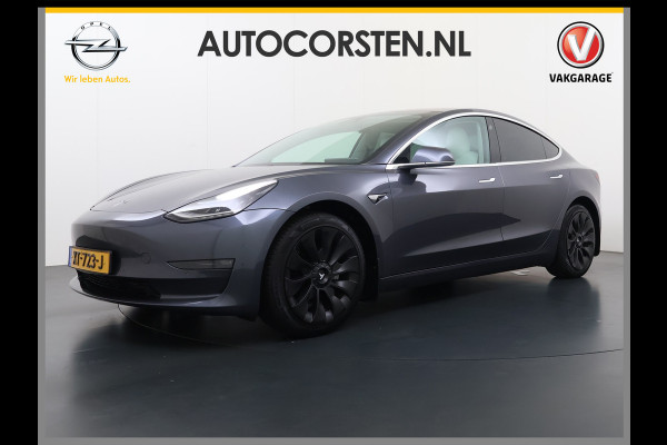 Tesla Model 3 Long Range AWD 75kWh 463PK Full Self Driving Ivoor Interieur All-Season banden Privacy Glas Premium Audio Panoramadak Navi Camer SOH 82% Lmv Leder Memory Elek.Stoelen Achterbank+Stoelverwarming Keyless Wifi Origineel Nederlandse Particuliere Auto Fabrieksgarantie op Accu en motor tot 25-3-2027/192.000KM