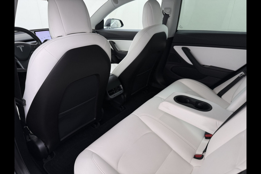 Tesla Model 3 Long Range AWD 75kWh 463PK Full Self Driving Ivoor Interieur All-Season banden Privacy Glas Premium Audio Panoramadak Navi Camer SOH 82% Lmv Leder Memory Elek.Stoelen Achterbank+Stoelverwarming Keyless Wifi Origineel Nederlandse Particuliere Auto Fabrieksgarantie op Accu en motor tot 25-3-2027/192.000KM