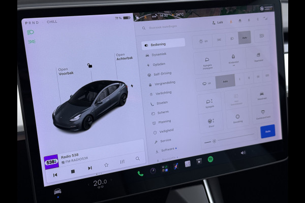 Tesla Model 3 Long Range AWD 75kWh 463PK Full Self Driving Ivoor Interieur All-Season banden Privacy Glas Premium Audio Panoramadak Navi Camer SOH 82% Lmv Leder Memory Elek.Stoelen Achterbank+Stoelverwarming Keyless Wifi Origineel Nederlandse Particuliere Auto Fabrieksgarantie op Accu en motor tot 25-3-2027/192.000KM