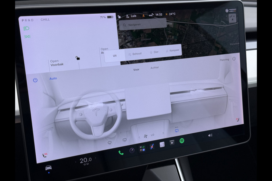 Tesla Model 3 Long Range AWD 75kWh 463PK Full Self Driving Ivoor Interieur All-Season banden Privacy Glas Premium Audio Panoramadak Navi Camer SOH 82% Lmv Leder Memory Elek.Stoelen Achterbank+Stoelverwarming Keyless Wifi Origineel Nederlandse Particuliere Auto Fabrieksgarantie op Accu en motor tot 25-3-2027/192.000KM