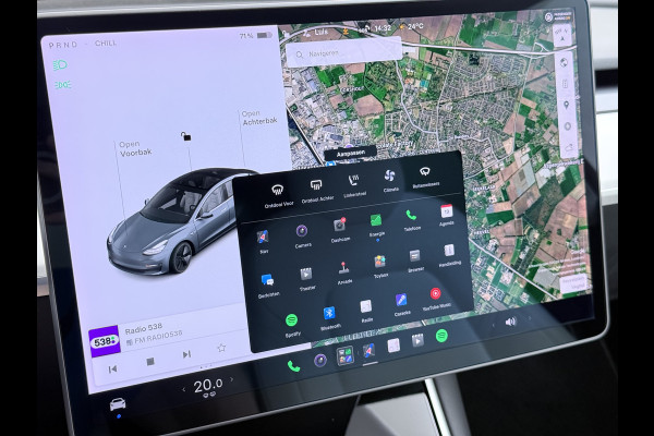 Tesla Model 3 Long Range AWD 75kWh 463PK Full Self Driving Ivoor Interieur All-Season banden Privacy Glas Premium Audio Panoramadak Navi Camer SOH 82% Lmv Leder Memory Elek.Stoelen Achterbank+Stoelverwarming Keyless Wifi Origineel Nederlandse Particuliere Auto Fabrieksgarantie op Accu en motor tot 25-3-2027/192.000KM