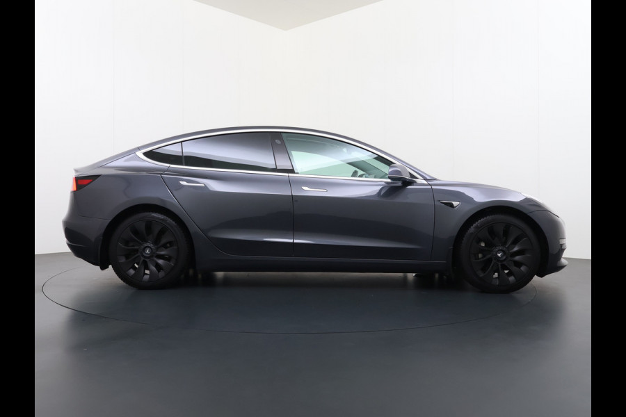 Tesla Model 3 Long Range AWD 75kWh 463PK Full Self Driving Ivoor Interieur All-Season banden Privacy Glas Premium Audio Panoramadak Navi Camer SOH 82% Lmv Leder Memory Elek.Stoelen Achterbank+Stoelverwarming Keyless Wifi Origineel Nederlandse Particuliere Auto Fabrieksgarantie op Accu en motor tot 25-3-2027/192.000KM