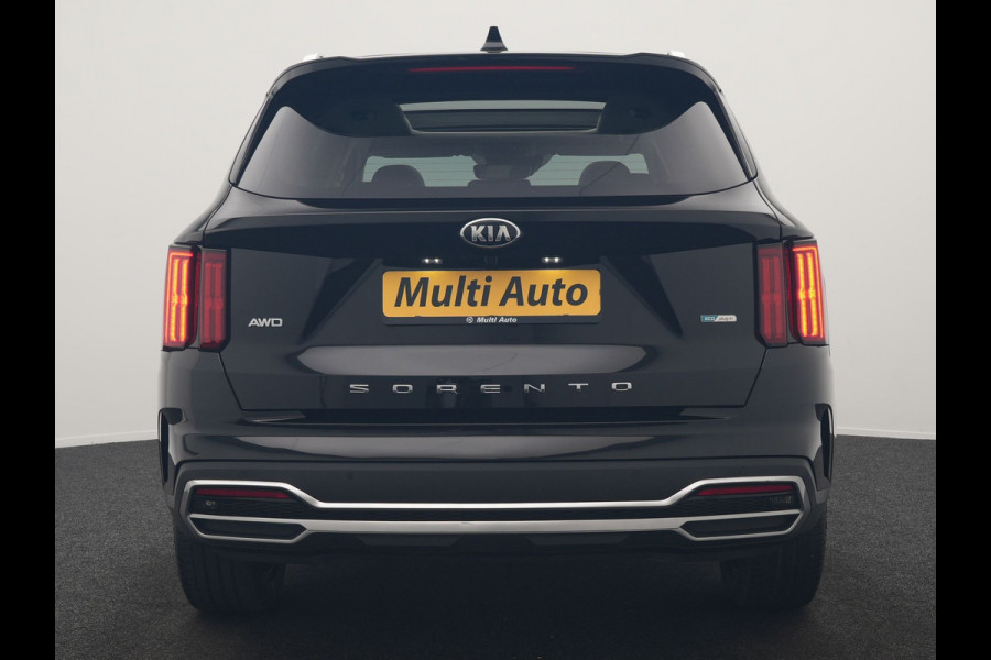 Kia Sorento 1.6 T-GDI 4WD DynamicPlusLine 265pk Dealer O.H. | Trekhaak Afn. | Panodak | Adaptive Cruise | 360 Camera | Bose Audio | Lederen Sportstoelen & Stuur Verwarmd | Keyless | Blis | Sfeerverlichting | Apple Carplay | Navigatie | DAB | Plug In Hybrid |