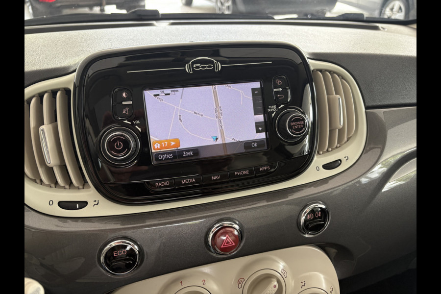Fiat 500C 0.9 TwinAir Turbo Lounge Automaat Glazen panoramadak - Airco - Navigatie - Parkeersensor achter - Licht metalen velgen 15 inch - Cruise control - Mistlampen - Elektrische ramen - Stuur multifunctioneel - Bluetooth - Centrale vergrendeling met afstandsbediening - Start/stop systeem
