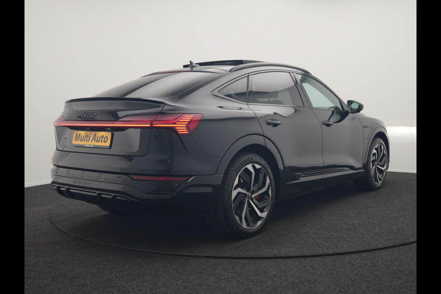 Audi Q8 e-tron Sportback 55 Quattro S edition 95 kWh 408pk Dealer O.H | Luchtvering | Panodak | Black Optic | Adaptive Cruise | 360 Camera | B&O Soundsystem | 21"L.M | Alcantara Sportstoelen Memory | Apple Carplay | Matrix LED |