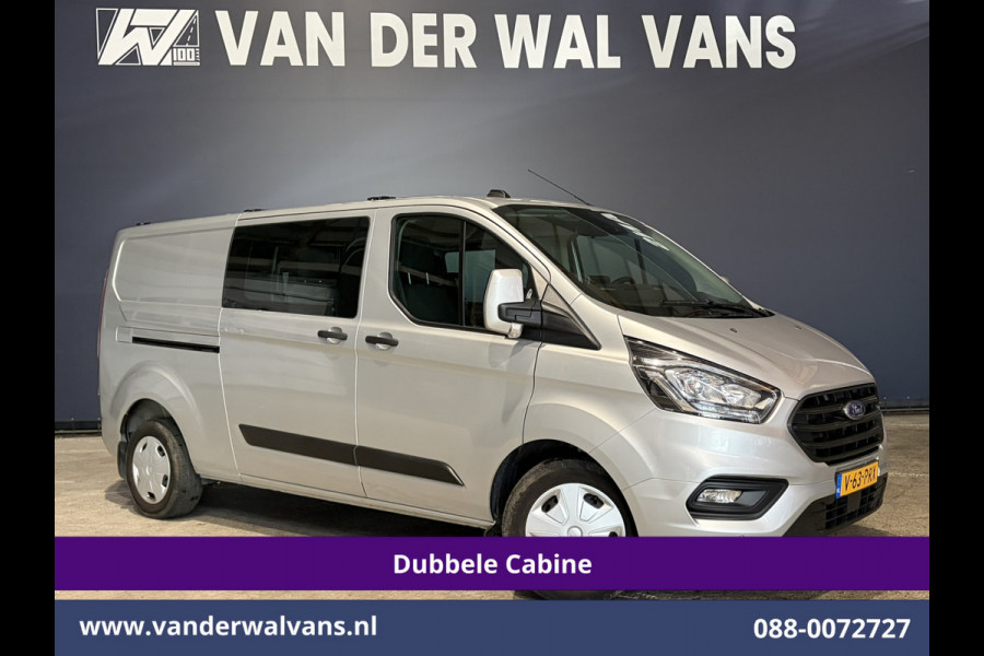 Ford Transit Custom 2.0 TDCI 131pk L2H1 Dubbele Cabine Euro6 Airco | 5-Zits | Camera | Apple Carplay | LED | 2800kg Trekhaak Android Auto, Cruisecontrol, Parkeersensoren, Stoelverwarming, Verwarmde voorruit, Dakdragers