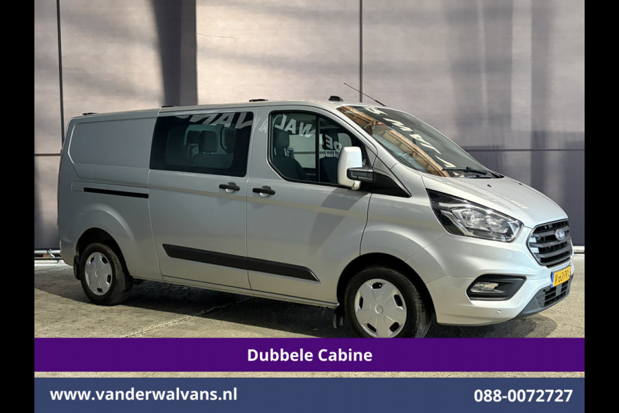 Ford Transit Custom 2.0 TDCI 131pk L2H1 Dubbele Cabine Euro6 Airco | 5-Zits | Camera | Apple Carplay | LED | 2800kg Trekhaak Android Auto, Cruisecontrol, Parkeersensoren, Stoelverwarming, Verwarmde voorruit, Dakdragers