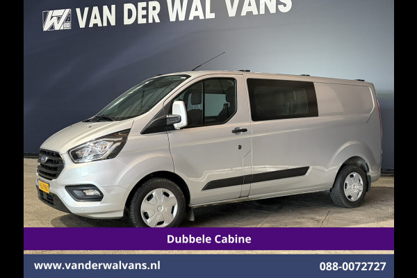 Ford Transit Custom 2.0 TDCI 131pk L2H1 Dubbele Cabine Euro6 Airco | 5-Zits | Camera | Apple Carplay | LED | 2800kg Trekhaak Android Auto, Cruisecontrol, Parkeersensoren, Stoelverwarming, Verwarmde voorruit, Dakdragers
