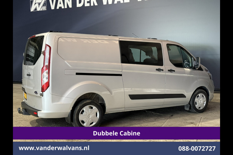 Ford Transit Custom 2.0 TDCI 131pk L2H1 Dubbele Cabine Euro6 Airco | 5-Zits | Camera | Apple Carplay | LED | 2800kg Trekhaak Android Auto, Cruisecontrol, Parkeersensoren, Stoelverwarming, Verwarmde voorruit, Dakdragers