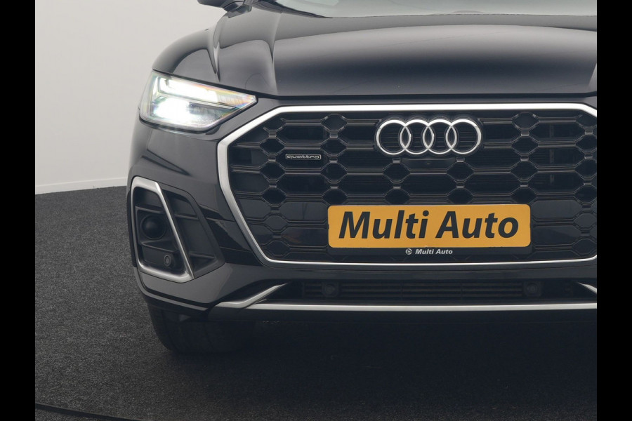 Audi Q5 50 TFSI e quattro S Line PHEV 300pk Dealer O.H | Trekhaak Af Fabriek | 360 Camera | Adaptive Cruise | Head Up | Lederen Stoelen Memory & Verwarmd | Blis | Keyless | Navigatie | Virtual | DAB | 19"L.M | Plug In Hybrid |