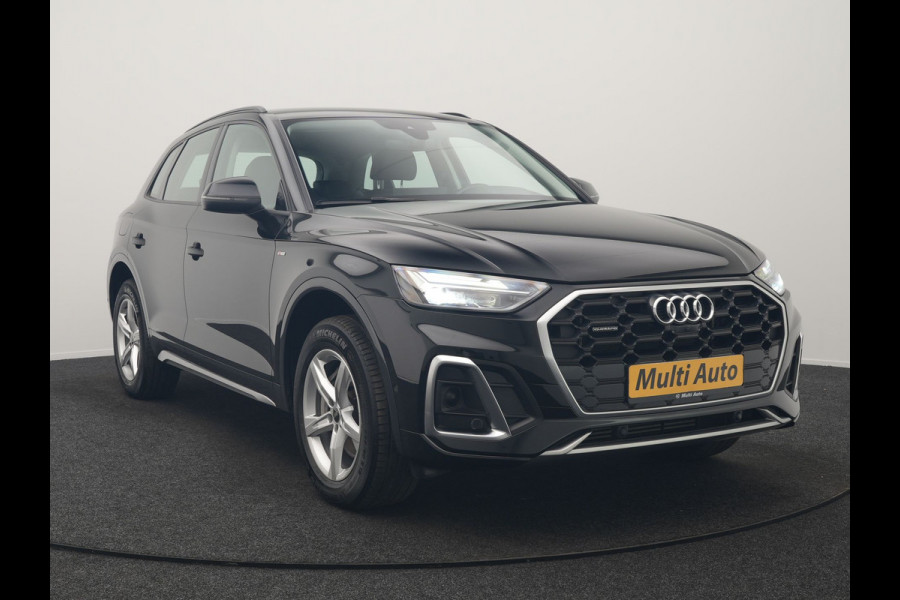Audi Q5 50 TFSI e quattro S Line PHEV 300pk Dealer O.H | Trekhaak Af Fabriek | 360 Camera | Adaptive Cruise | Head Up | Lederen Stoelen Memory & Verwarmd | Blis | Keyless | Navigatie | Virtual | DAB | 19"L.M | Plug In Hybrid |