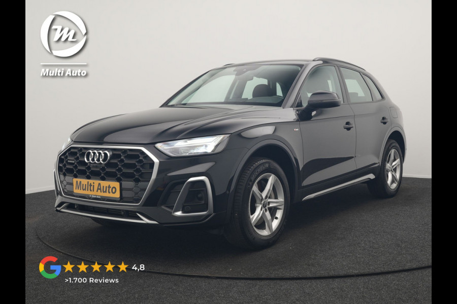 Audi Q5 50 TFSI e quattro S Line PHEV 300pk Dealer O.H | Trekhaak Af Fabriek | 360 Camera | Adaptive Cruise | Head Up | Lederen Stoelen Memory & Verwarmd | Blis | Keyless | Navigatie | Virtual | DAB | 19"L.M | Plug In Hybrid |