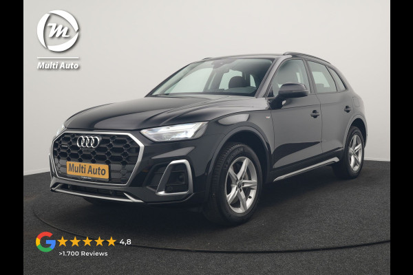 Audi Q5 50 TFSI e quattro S Line PHEV 300pk Dealer O.H | Trekhaak Af Fabriek | 360 Camera | Adaptive Cruise | Head Up | Lederen Stoelen Memory & Verwarmd | Blis | Keyless | Navigatie | Virtual | DAB | 19"L.M | Plug In Hybrid |