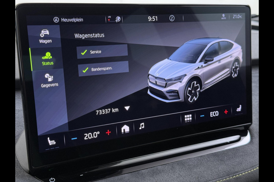 Škoda ENYAQ Coupé iV 80 RS SOH 89% |ELEK. ACHTERKLEP| PANO| ELEK. STOEL MET MEMORY| NET ONDERHOUD GEHAD RIJKLAAR| RS KUIPSTOELEN| DODE HOEK SENSOR| CAMERA| STOEL + STUURVERWARMING|