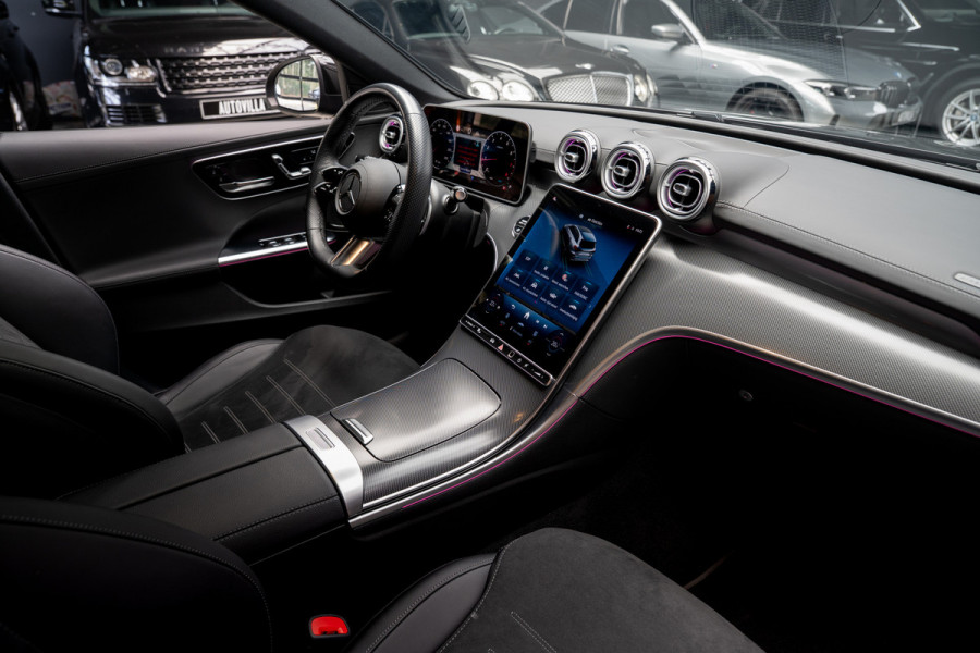 Mercedes-Benz C-Klasse Estate 180 AMG Line Panodak Leer 360° Memory Distronic+ Matrix Laser Navi LED Nightpack Elektr. trekhaak PTS Ambient Plus Elekt. achterklep LM velgen BTW auto!
