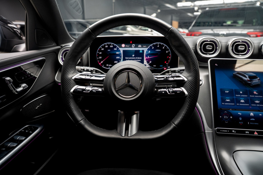 Mercedes-Benz C-Klasse Estate 180 AMG Line Panodak Leer 360° Memory Distronic+ Matrix Laser Navi LED Nightpack Elektr. trekhaak PTS Ambient Plus Elekt. achterklep LM velgen BTW auto!