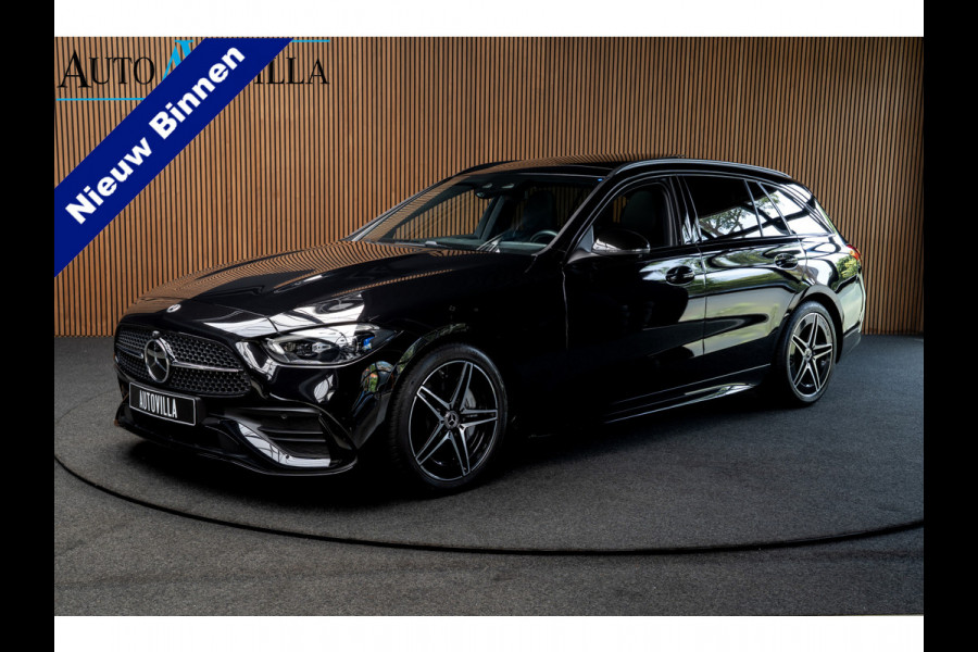 Mercedes-Benz C-Klasse Estate 180 AMG Line Panodak Leer 360° Memory Distronic+ Matrix Laser Navi LED Nightpack Elektr. trekhaak PTS Ambient Plus Elekt. achterklep LM velgen BTW auto!