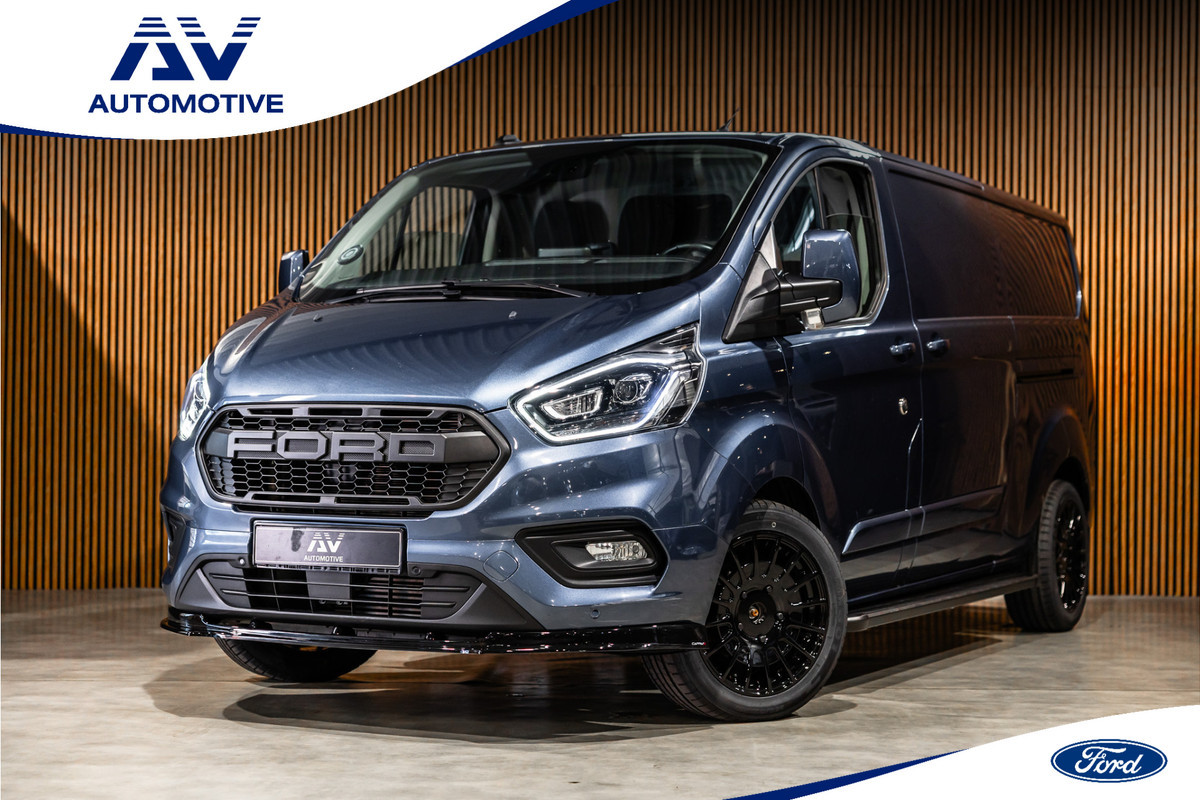 Ford Transit Custom 320 2.0 TDCI L2H1 Raptor Edition | Marge | BTW Vrij | L+R Schuifdeur | ACC | Bi-Xenon | CarPlay | Camera | Stoelverwarming | Trekhaak | Standkachel | Nieuwe APK